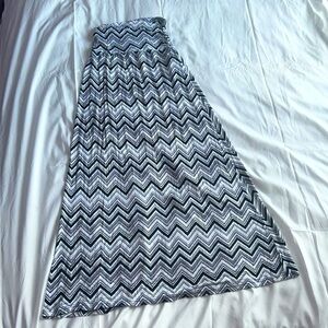 Ultra Flirt Black & White Stripe Stretch Maxi Skirt ~ Size S